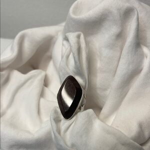 Desert Rose Trading by Jay King Sterling Silver 925 Ring with Dark Stone Sz 6.5